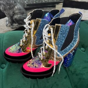 Cape Robbin Nell Mermaid Sequin Platform Boots